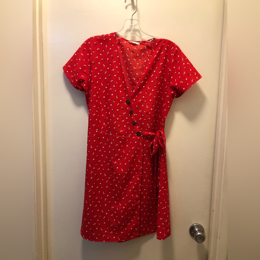 252 Red Floral Dress